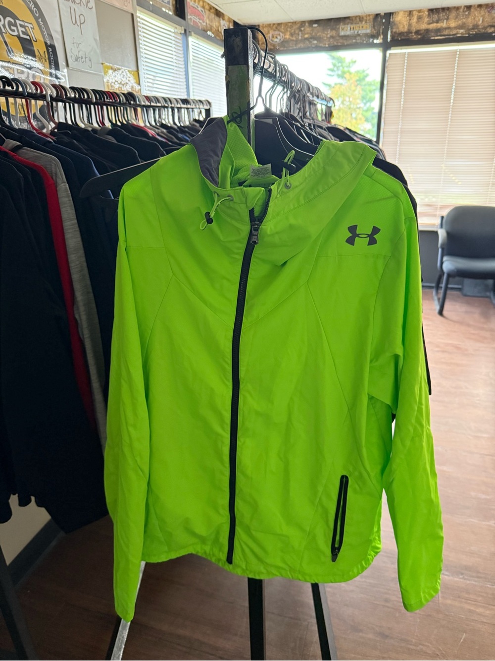Under Armour Men’s Lime Green Hooded Windbreaker